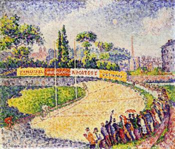 (image for) Handmade Oil painting for home canvas, oil painting framed canvas for living room Paul Signac's painting, The Velodrome